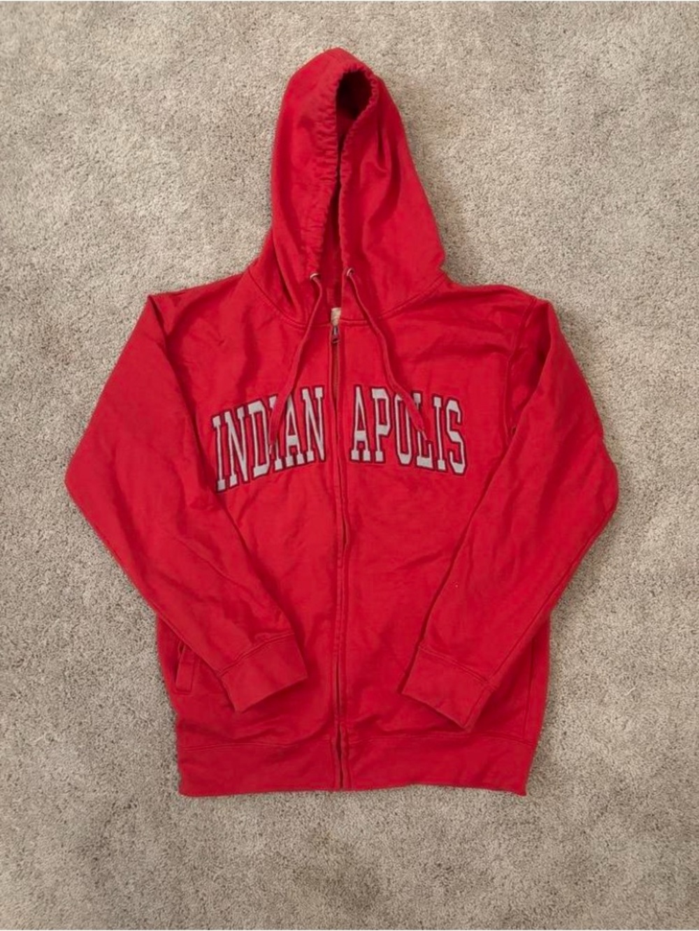 Red 'Indianapolis' Zip-Up Hoodie